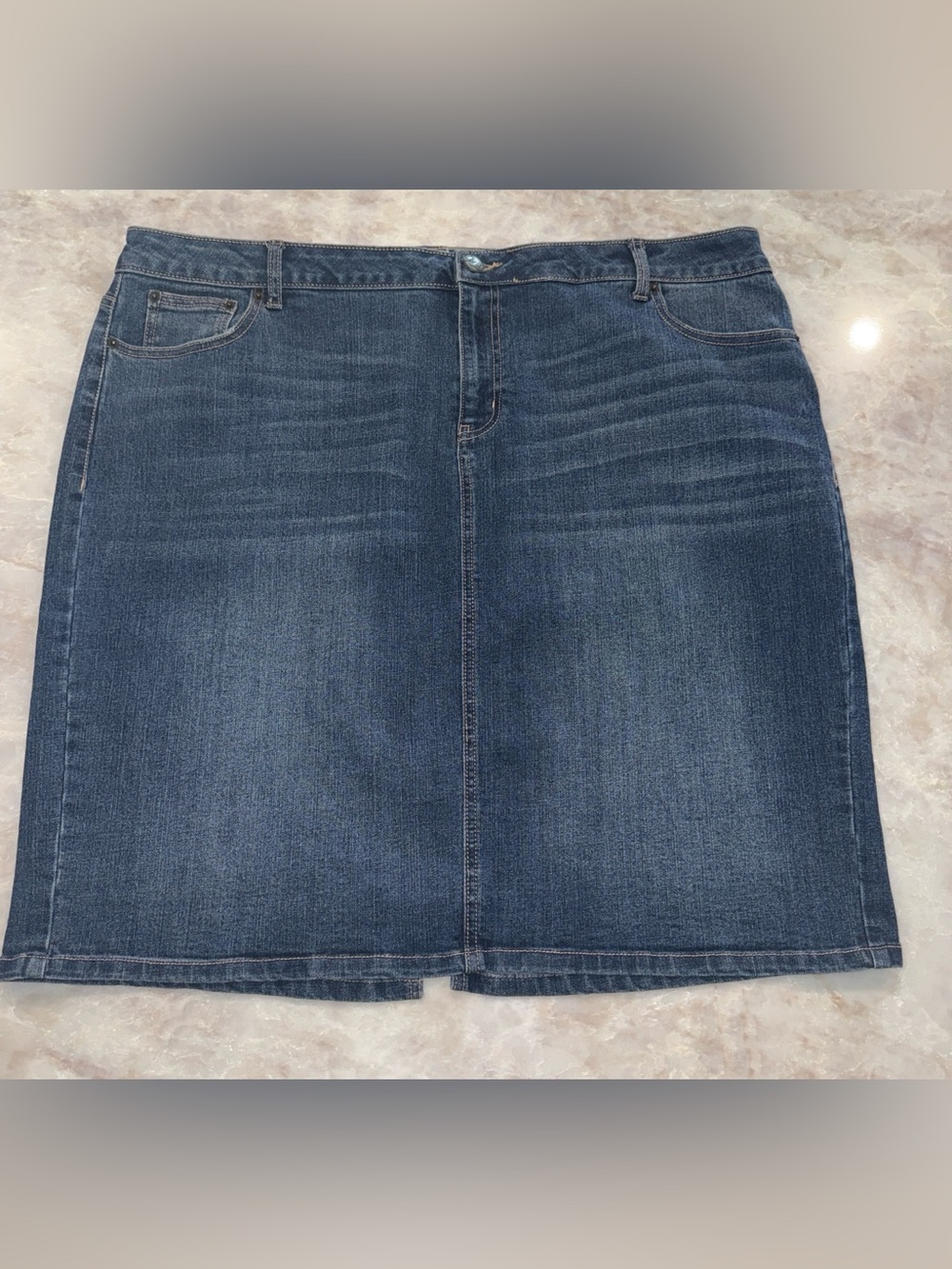 Like New - W62 Westport 1962 Original Denim Classic Blue Jean Skirt - Plus Woman